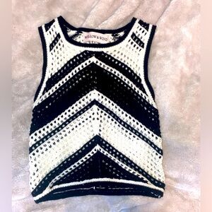 Black and white knitted sweater